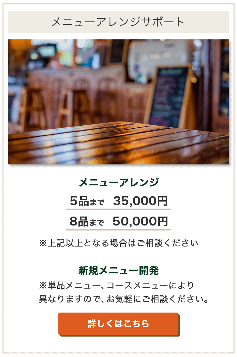 メニューアレンジサポート